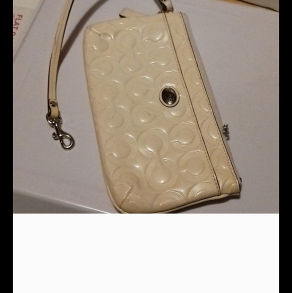 Coach signature Clutch Wristlet large Peyton Op Art Embossed Patent Leather - Picture 4 of 4